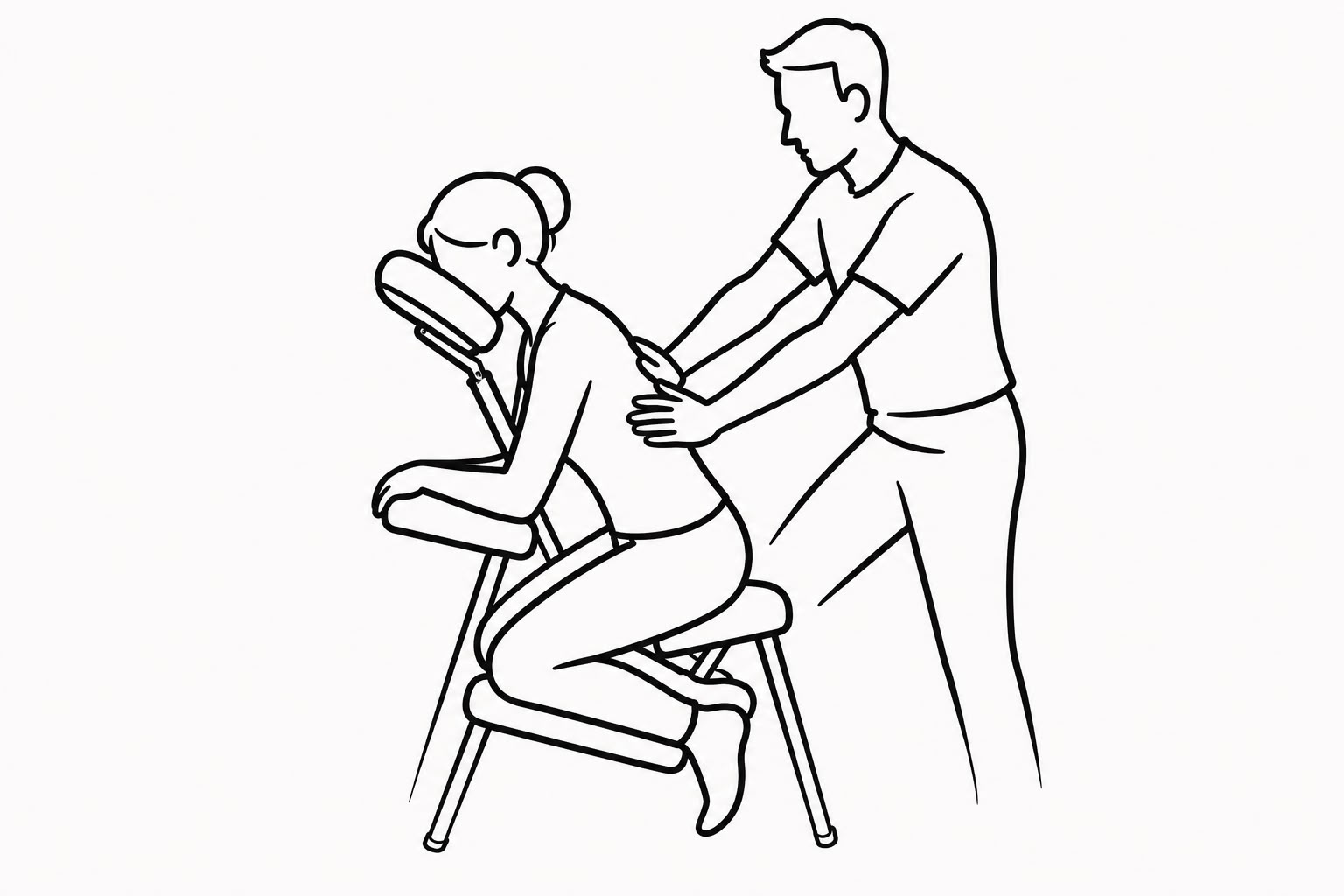 Illustration d'un massage Amma assis